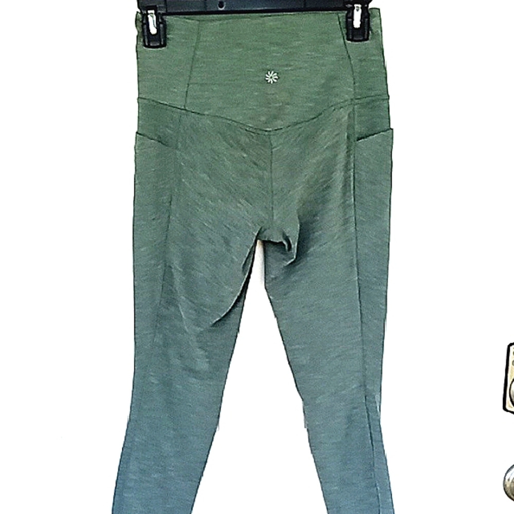 Athleta Women's Salutation Stash Pocket Leggings Grey/Green Never Worn